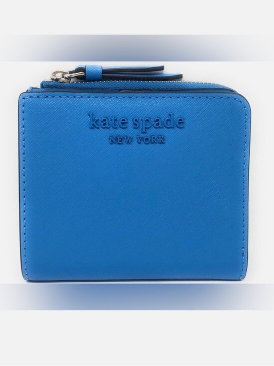 kate spade Handbags - NWOT Kate Spade-Cameron Monotone L-Zip /Snap Bifold Wallet (Oceanside Blue 💙)